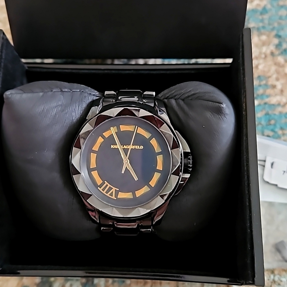 Karl Lagerfeld Black Link "7" Watch